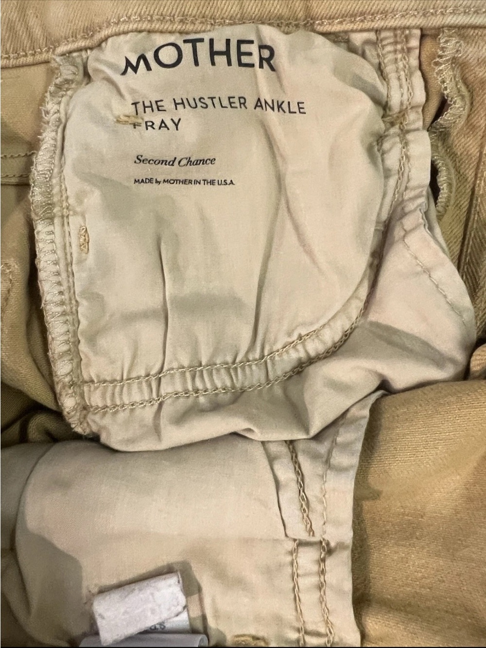 Mother high waisted Hustler ankle fray Beige 27 Modern California Retro Style - Picture 5 of 9